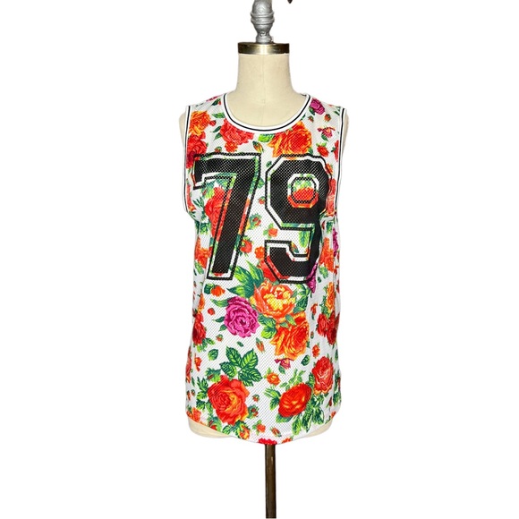 Forever 21 Mesh Floral Jersey Tank size Small - Picture 2 of 14